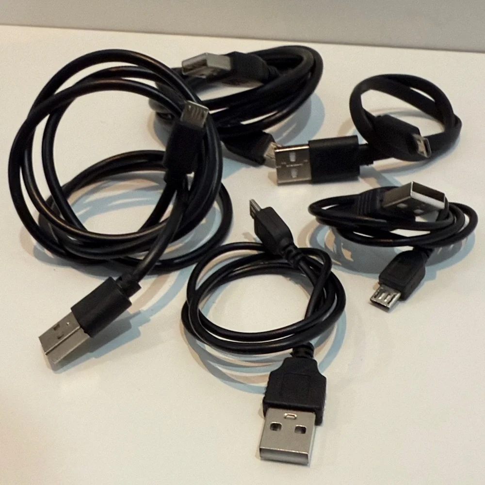 Black USB Charging Cable Set of 5✋🏽